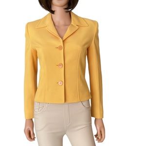 Vintage Ellen Tracy yellow wool blended blazer